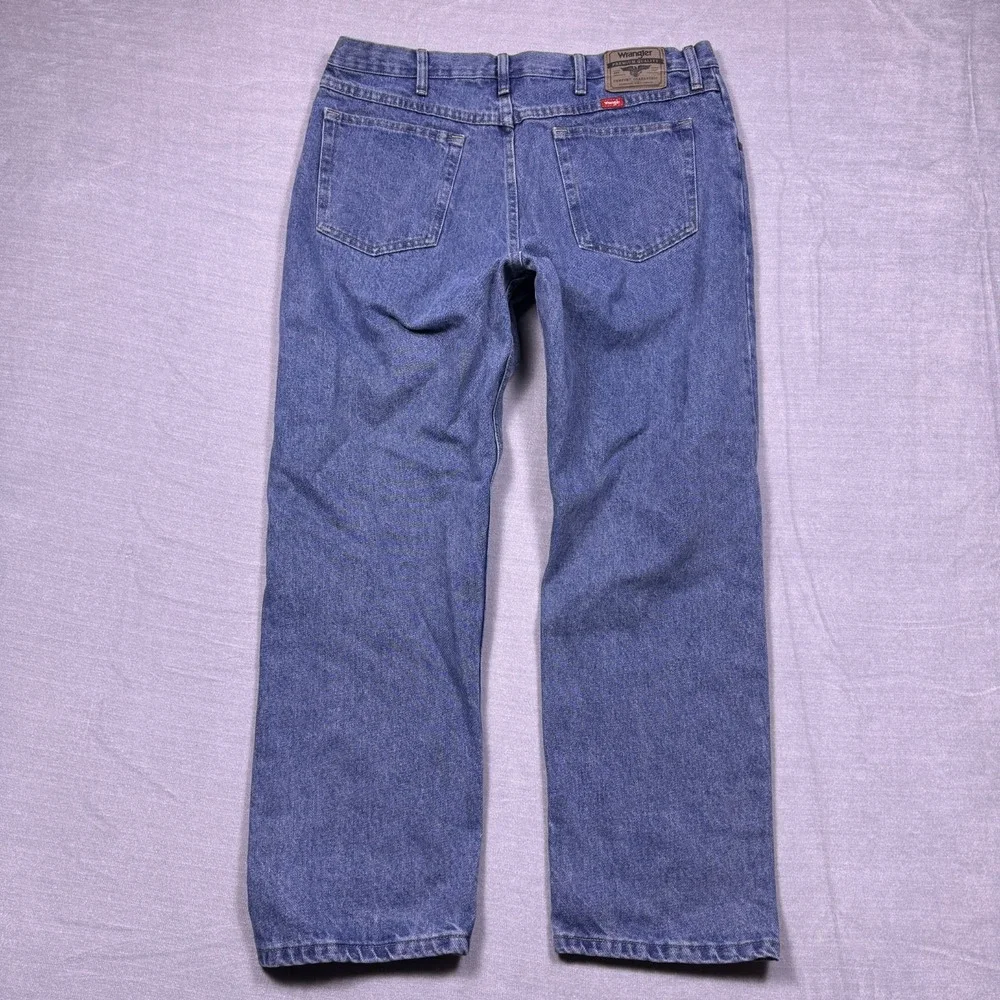 Wrangler Mens Blue Denim Regular Rodeo Stretch Straight Leg‎ Jeans Size 38x29